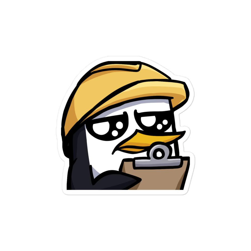 Clipboard Penguin Sticker